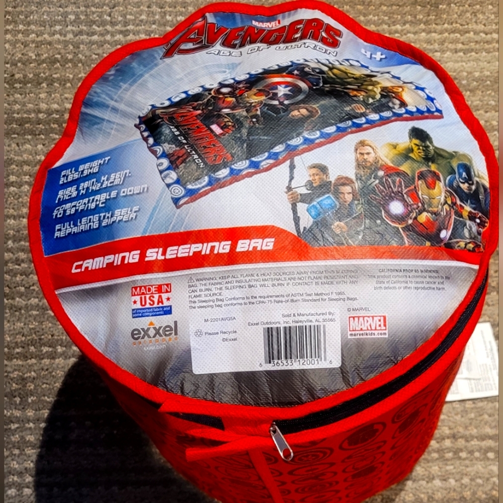 Avengers Camping Sleeping Bag, Ages 4 +